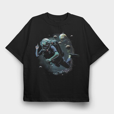 Sea Diver Diving Between Planets, Tricou Oversize Barbati (Unisex)