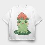 Frog Cute Strawberry, Tricou Oversize Barbati (Unisex)