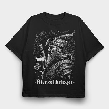 Beer Warrior, Tricou Oversize Barbati (Unisex)