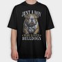 Just a Boy Who Loves Bulldog, Tricou Oversize Barbati (Unisex)