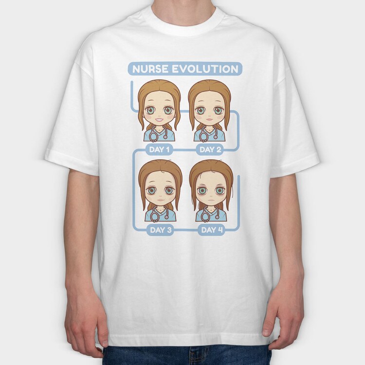 Nurse Evolution, Tricou Oversize Barbati (Unisex)