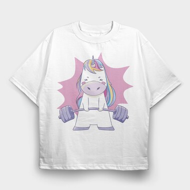 Unicorn Lifting Weights, Tricou Oversize Barbati (Unisex)