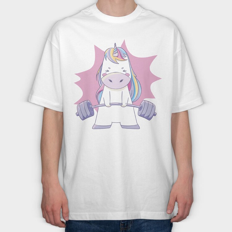 Unicorn Lifting Weights, Tricou Oversize Barbati (Unisex)