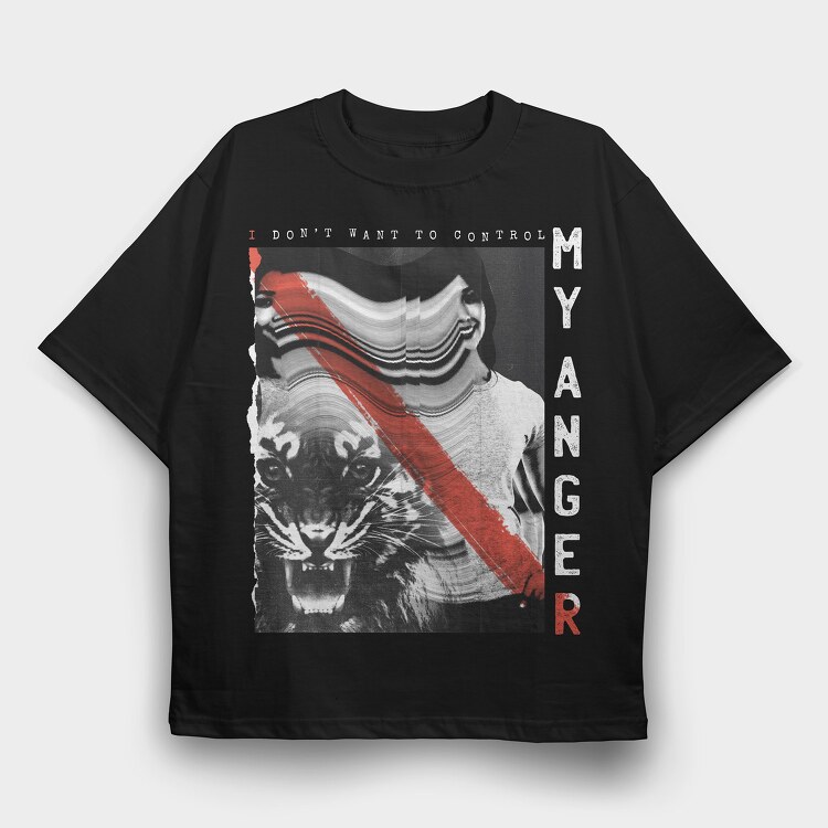 Control My Anger, Tricou Oversize Barbati (Unisex)