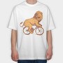 Bicicle Lion, Tricou Oversize Barbati (Unisex)