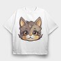 Funny Cat Cartoon, Tricou Oversize Barbati (Unisex)