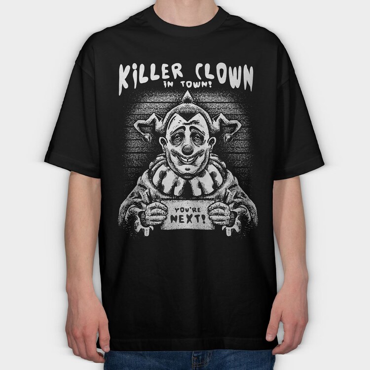 Killer Clown in Town, Tricou Oversize Barbati (Unisex)