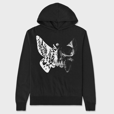 Butterfly Half Skull, Hanorac Oversize Barbati (Unisex)