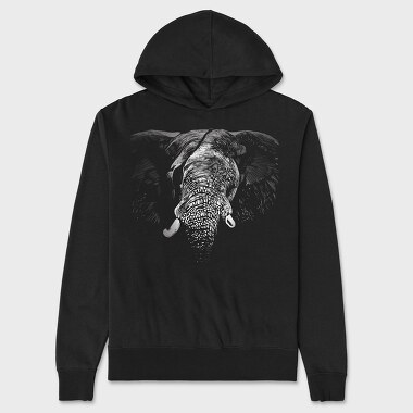 Eyepatch Elephant Portrait, Hanorac Oversize Barbati (Unisex)