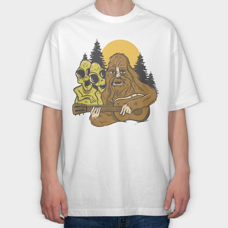 Bigfoot Guitar, Tricou Oversize Barbati (Unisex)