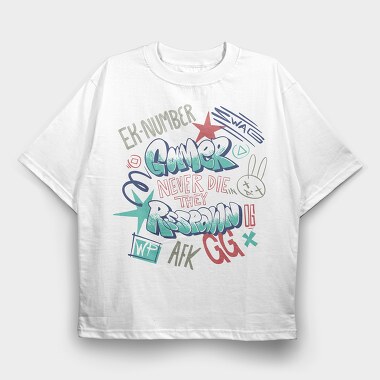 Gaminer Never Die Afk Gg Street Style, Tricou Oversize Barbati (Unisex)