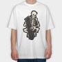 Skate Skeleton, Tricou Oversize Barbati (Unisex)