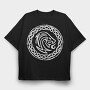 Viking Dragon Monochrome, Tricou Oversize Barbati (Unisex)