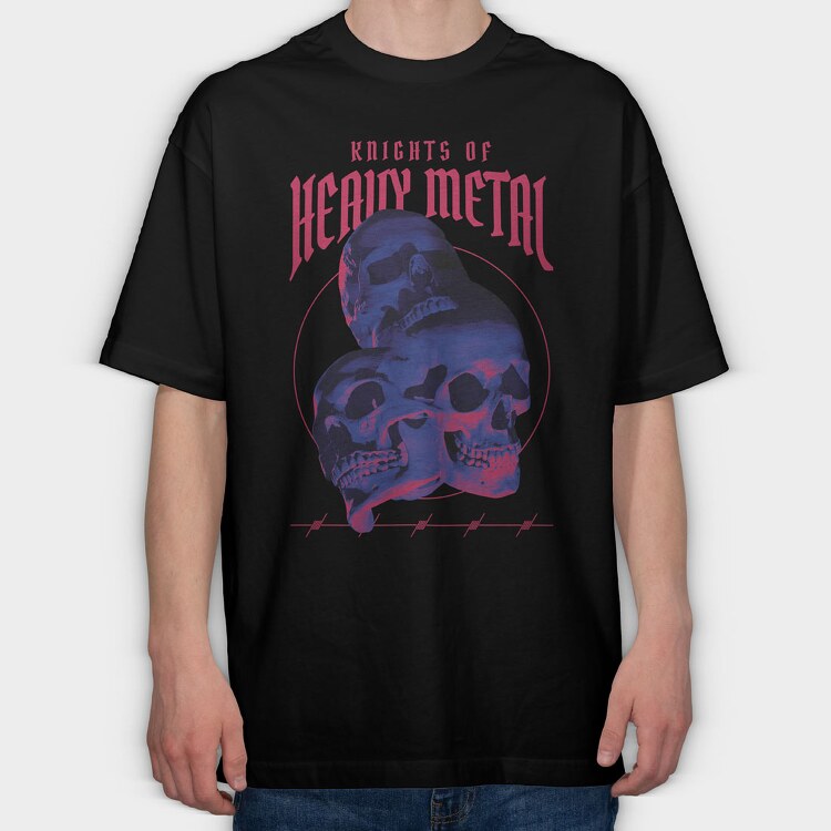 Knights of Heavy Metal, Tricou Oversize Barbati (Unisex)