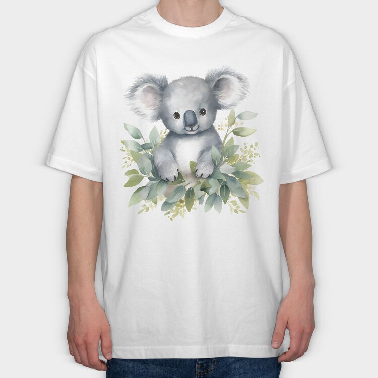Koala Watercolor, Tricou Oversize Barbati (Unisex)