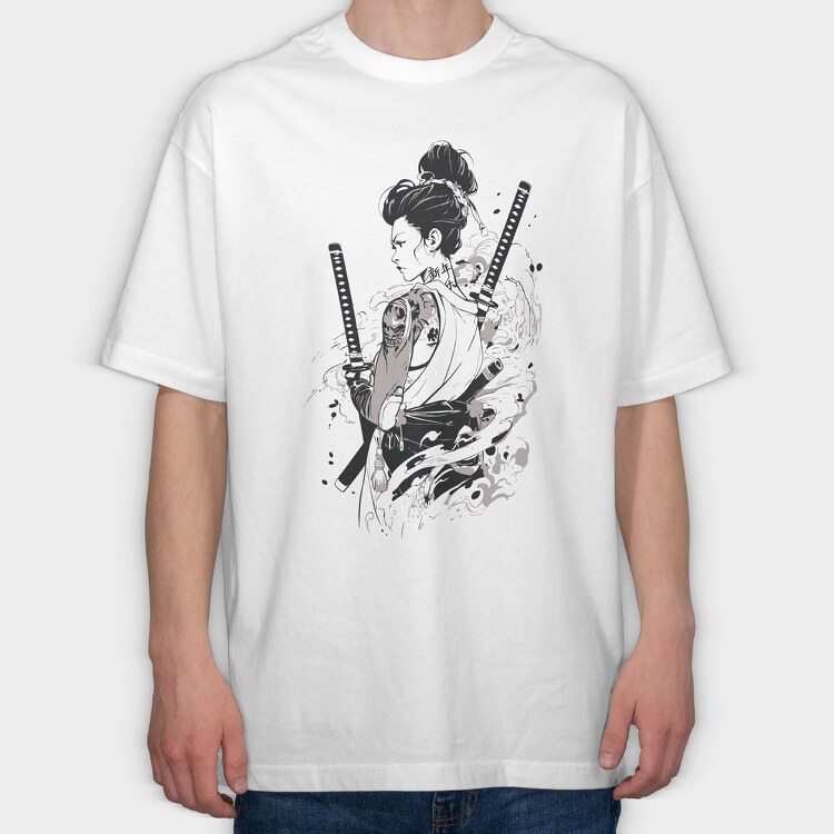 Geisha Girl, Tricou Oversize Barbati (Unisex)