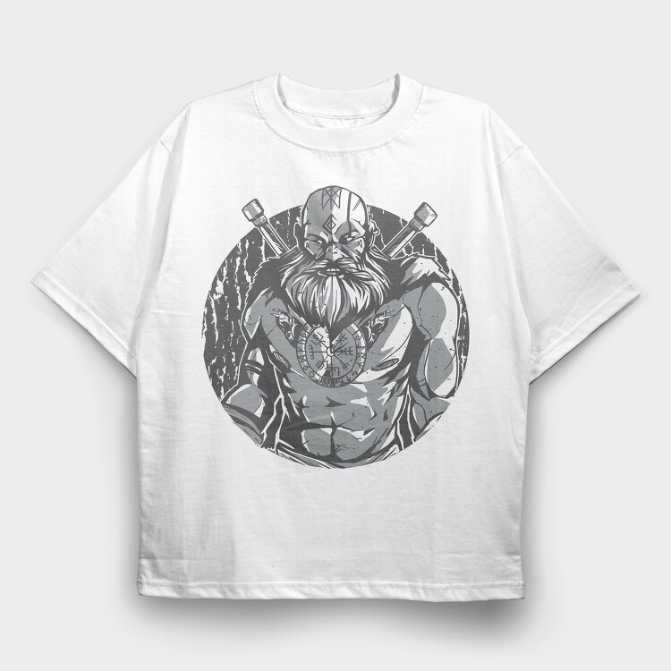 Viking Tattoo Crows, Tricou Oversize Barbati (Unisex)