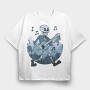 Skeleton Guitar, Tricou Oversize Barbati (Unisex)