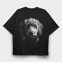 Labradoodle Monochrome, Tricou Oversize Barbati (Unisex)