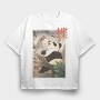 Panda Butterfly Japanese, Tricou Oversize Barbati (Unisex)