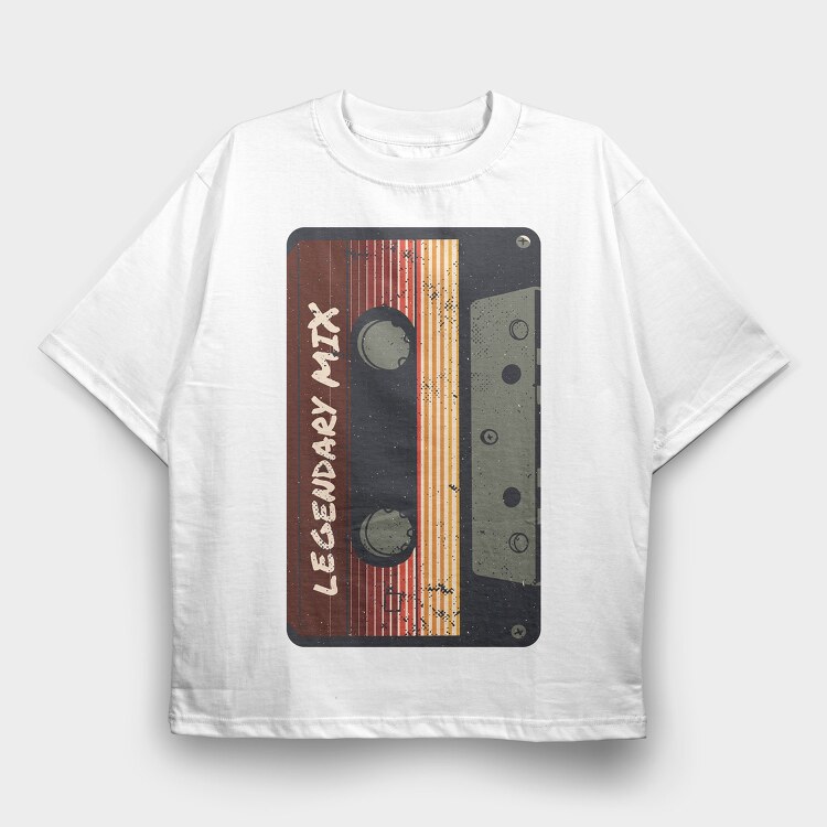 Vintage Cassette Legendary Mix, Tricou Oversize Barbati (Unisex)