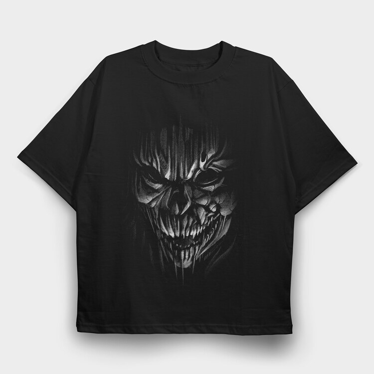 Creepy Monochrome Skeleton, Tricou Oversize Barbati (Unisex)