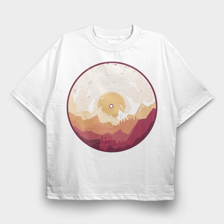 Landscape Vinyl, Tricou Oversize Barbati (Unisex)