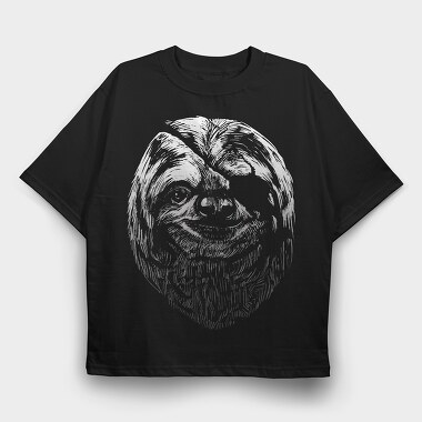 Blindfold Sloth Portrait, Tricou Oversize Barbati (Unisex)