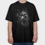 Creepy Skull Monochrome, Tricou Oversize Barbati (Unisex)