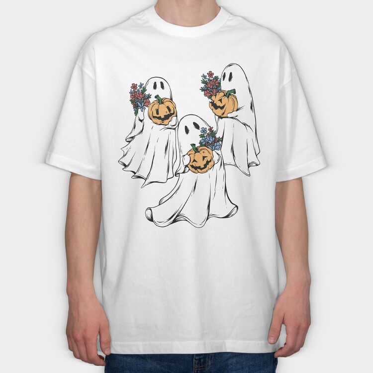 Ghosts Halloween, Tricou Oversize Barbati (Unisex)