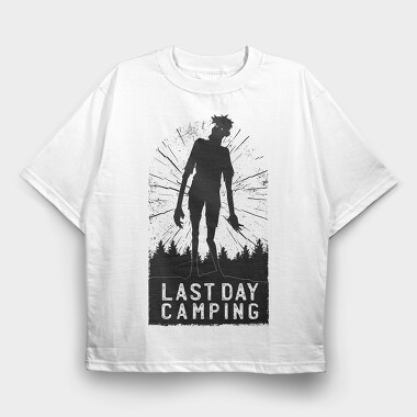 Last Day Camping Zombie, Tricou Oversize Barbati (Unisex)