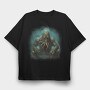 Cthulhu Monster, Tricou Oversize Barbati (Unisex)
