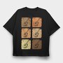 Vintage Guitars Set, Tricou Oversize Barbati (Unisex)