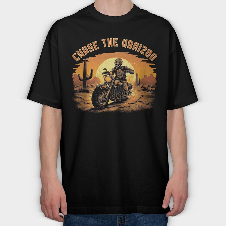 Skeletton Motorcicle, Tricou Oversize Barbati (Unisex)