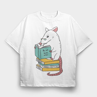 Book Rat, Tricou Oversize Barbati (Unisex)