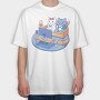 Cute Cats Video Games Anime, Tricou Oversize Barbati (Unisex)