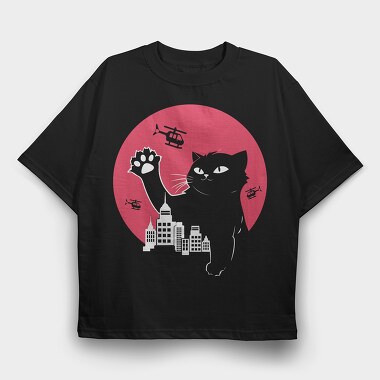 Cute Catzilla, Tricou Oversize Barbati (Unisex)