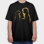 Girl Dog Silhouette, Tricou Oversize Barbati (Unisex)