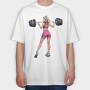Girl Lifting Weights, Tricou Oversize Barbati (Unisex)