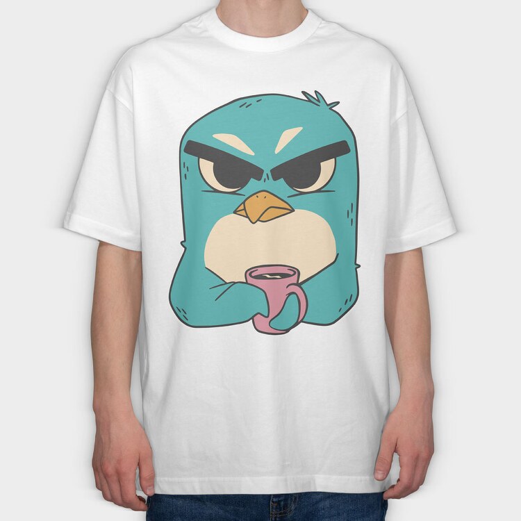 Penguin Coffee, Tricou Oversize Barbati (Unisex)