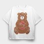 Cute Hot Water Bear, Tricou Oversize Barbati (Unisex)