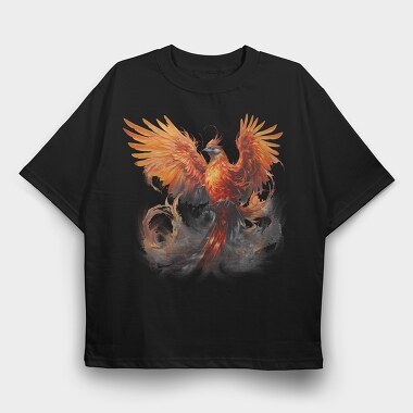 Phoenix Bird, Tricou Oversize Barbati (Unisex)