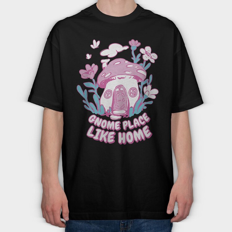 Gnome Like Home, Tricou Oversize Barbati (Unisex)