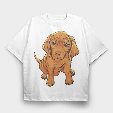 Vizsla Puppy, Tricou Oversize Barbati (Unisex)