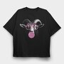 Goat Monochrome Bubblegum, Tricou Oversize Barbati (Unisex)