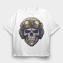 Skull Military Helmet, Tricou Oversize Barbati (Unisex)