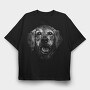 Golden Retriever Monochrome, Tricou Oversize Barbati (Unisex)