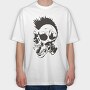 Skull Punk Mohawk, Tricou Oversize Barbati (Unisex)