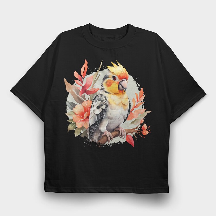 Watercolor Birdd, Tricou Oversize Barbati (Unisex)