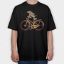 Dachshund Dog Bike, Tricou Oversize Barbati (Unisex)